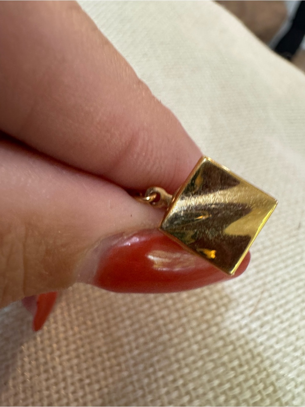 Gold-Tone Pyramid Drop Earring - Sleek Geometric Accent